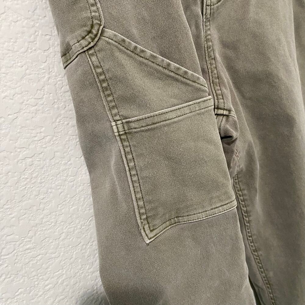 Abercrombie & Fitch Carpenter Pants 36x29 Olive Green Workwear Canvas - Picture 5 of 9